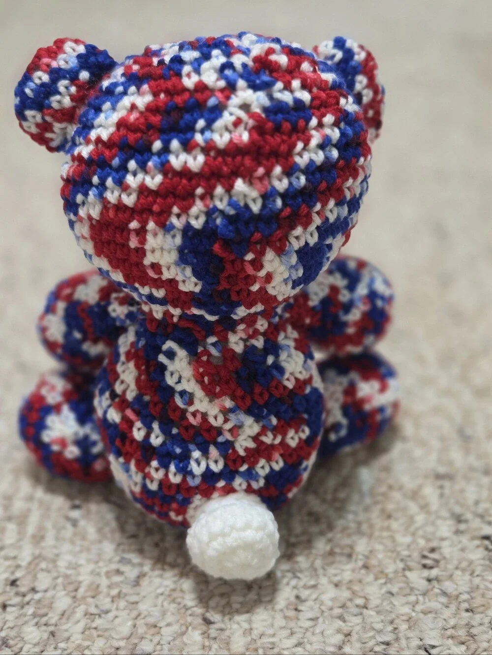 Handmade Crochet Patriotic Teddy Bear Plushie